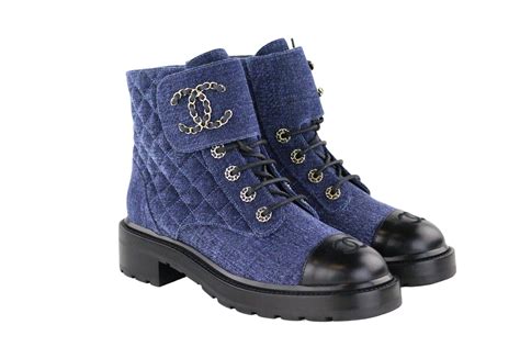 chanel chelsea boots|chanel denim combat boots.